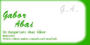 gabor abai business card